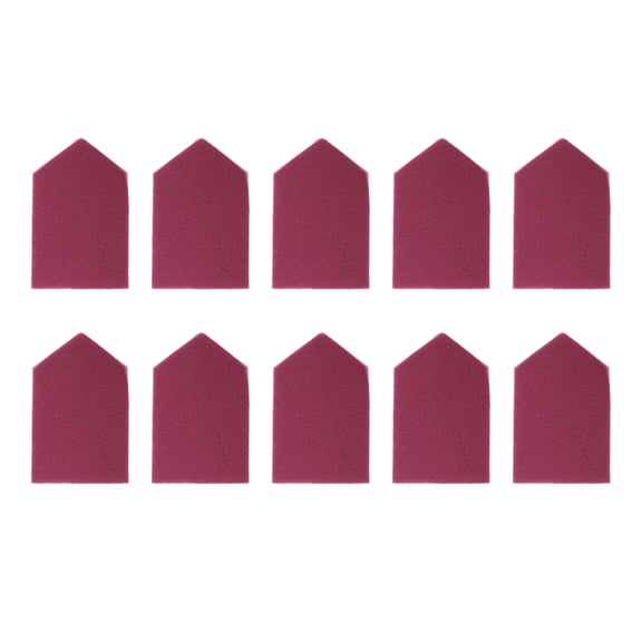 Unique Bargains 10 Pcs House Shape Face Makeup Sponge Wine Red