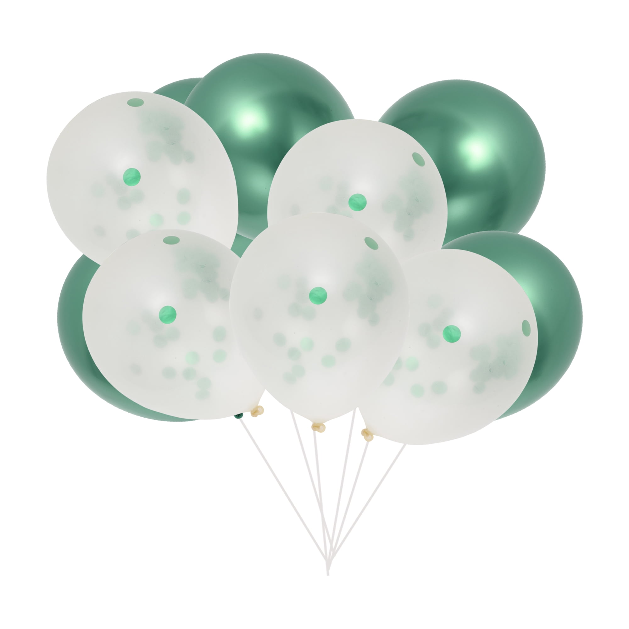Unique Bargains 10Pcs Latex Party 12 Inch Round Helium Balloons Green