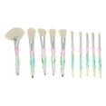 thumbnail image 1 of Unique Bargains 10 Pcs Lightweight Makeup Brush Set for Business Travel Green White Artificial Fiber Wool Plastic, 1 of 5