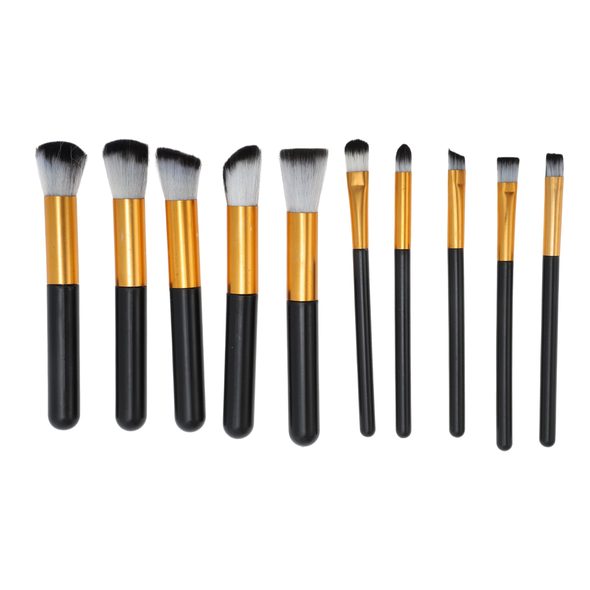 Unique Bargains 10 Pcs Lightweight Makeup Brush for Travel Black
