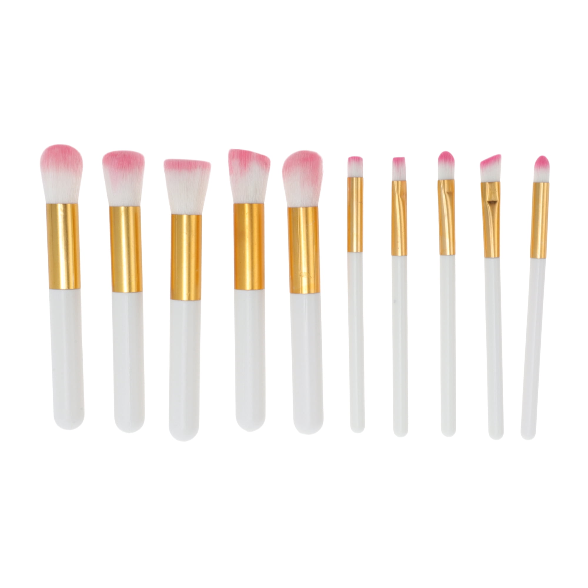 Unique Bargains 10 Pcs Lightweight Makeup Brush for Travel White