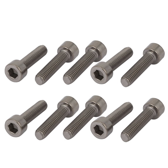 Unique Bargains 10 Pcs M5x20mm Thread Hex Socket Drive Cap Head Titanium Screw