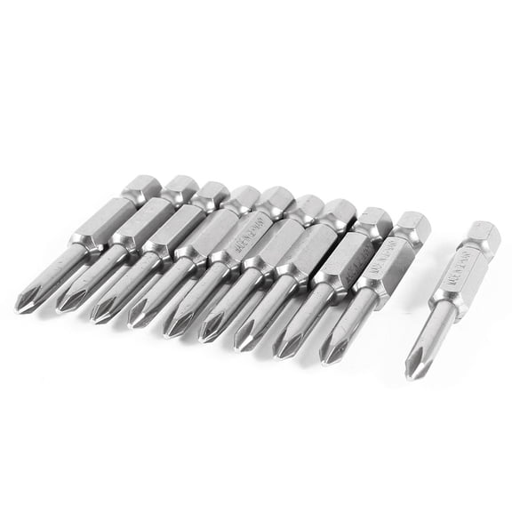 Unique Bargains 10 Pcs Magnetic 50mm Long 1/4" Hex Shank 4mm PH1  Screwdriver Bits