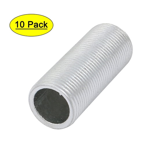 Unique Bargains 10 Pcs Metric M14 1mm Pitch Thread Zinc Plated Pipe Nipple Lamp Parts 35mm Long
