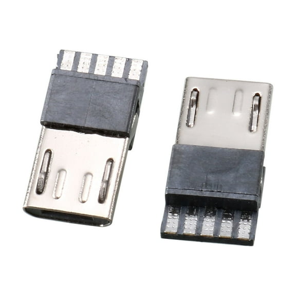 Uxcell 10Pcs Micro USB Male Type B 5 Terminal Jack Port Solder Connector