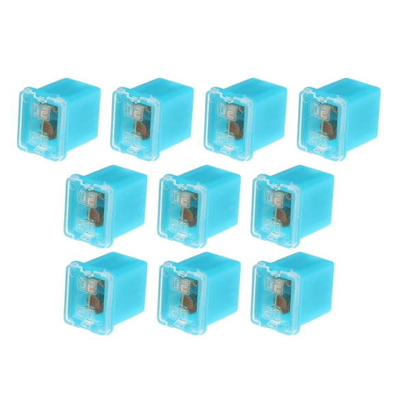 Unique Bargains 10 Pcs Mini Box Shaped Fuse 20 Amps Universal for Pickup Truck Cars SUV Durable Plastic Metal Blue