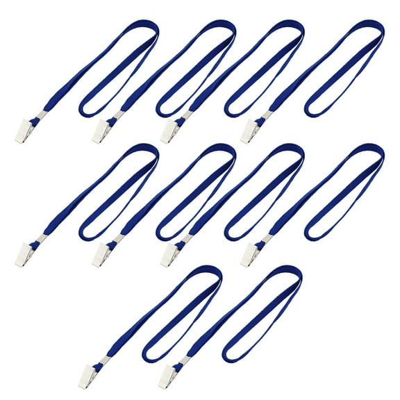 Unique Bargains 10 Pcs Neck Strap ID Card Badge Holder Lanyard Office Bank Stationery Blue