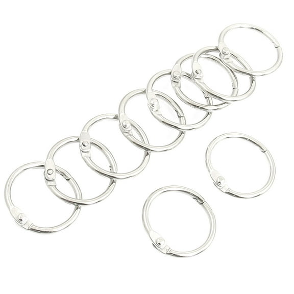 Unique Bargains 10 Pcs Office Paper Document Binding Loose Leaf Rings Hook 25mm Dia