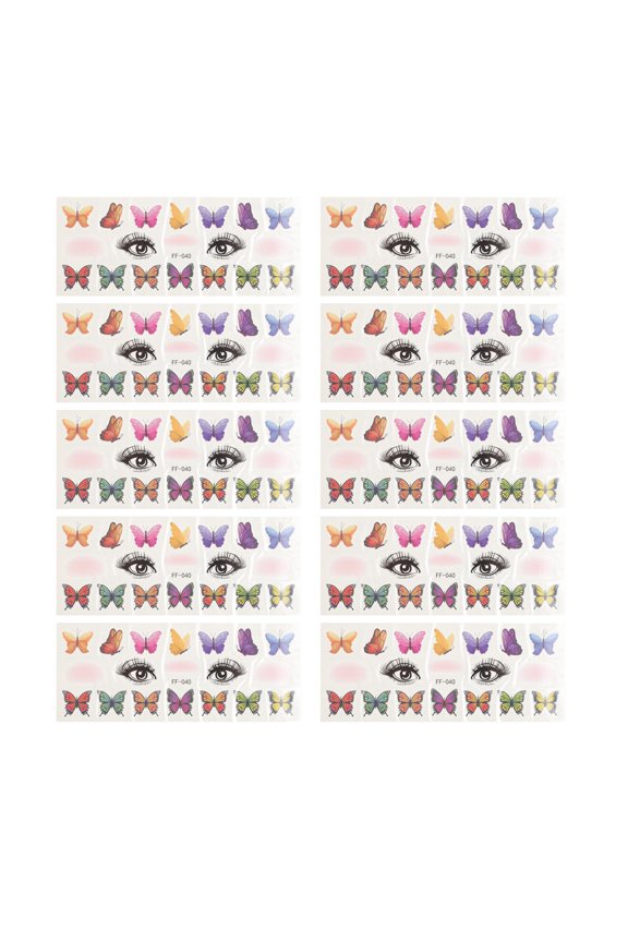 10 Pcs Realistic Fake Tattoos Butterfly Pattern Temporary Tatto Purple Blue