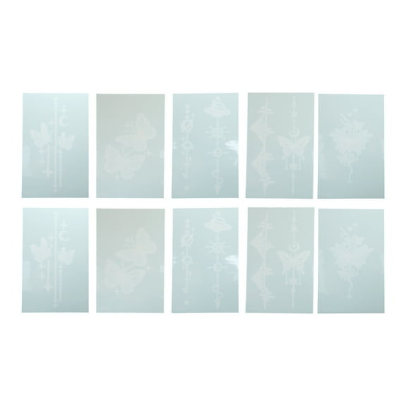 Unique Bargains 10 Pcs Realistic Temporary Tatto Butterfly Fake Tattoos White