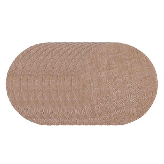 Unique Bargains 10 Pcs Round Solid Color Jute Placemat 11.81"x11.81" Jute Color