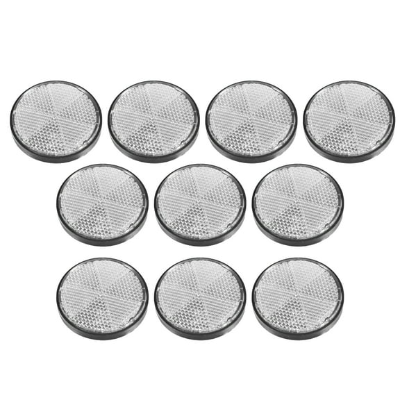 Unique Bargains 10 Pcs Round Stick-on Safety Spoke Reflective Self Adhesive Reflector for Motorcycle Bicycle Bike White