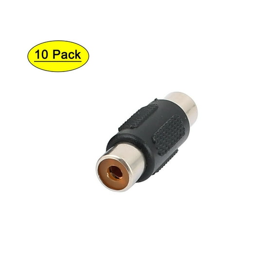 Unique Bargains 10 Pcs Single RCA Phono Coupler Female to Female Audio Converter Adapter