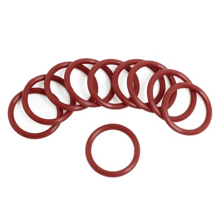 Unique Bargains 10 Pcs Soft Rubber O Rings Seal Washers Replacement Red 28mm x 3mm