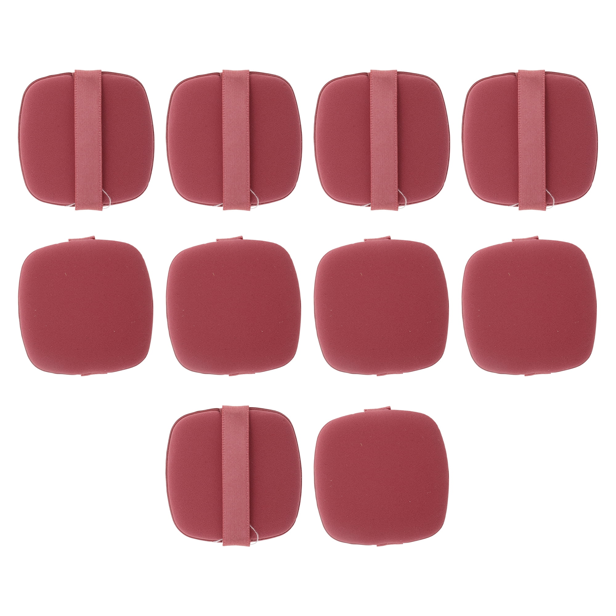 Unique Bargains 10 Pcs Square Face Makeup Sponge for Bedrooms Beauty Applications Red