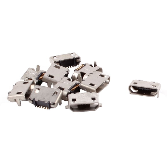 Uxcell 10 Pcs Type B Micro USB 5 Pin Female Jack Port Socket