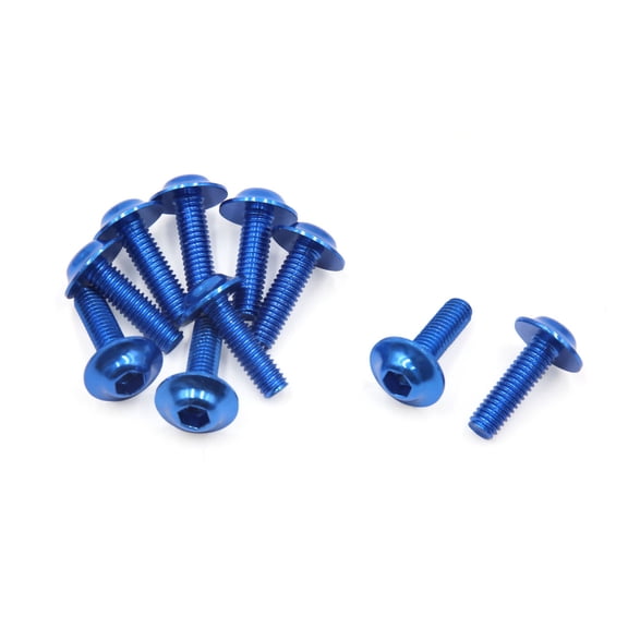 Unique Bargains 10 Pcs Universal Motorcycle Scooter Refit Hexagon Bolts Screws 6mm x 20mm Blue