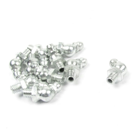 Unique Bargains 10 Pieces 6mm Thread 45 Degree Angle Metal Grease Nipple Zerk Fitting Nozzle