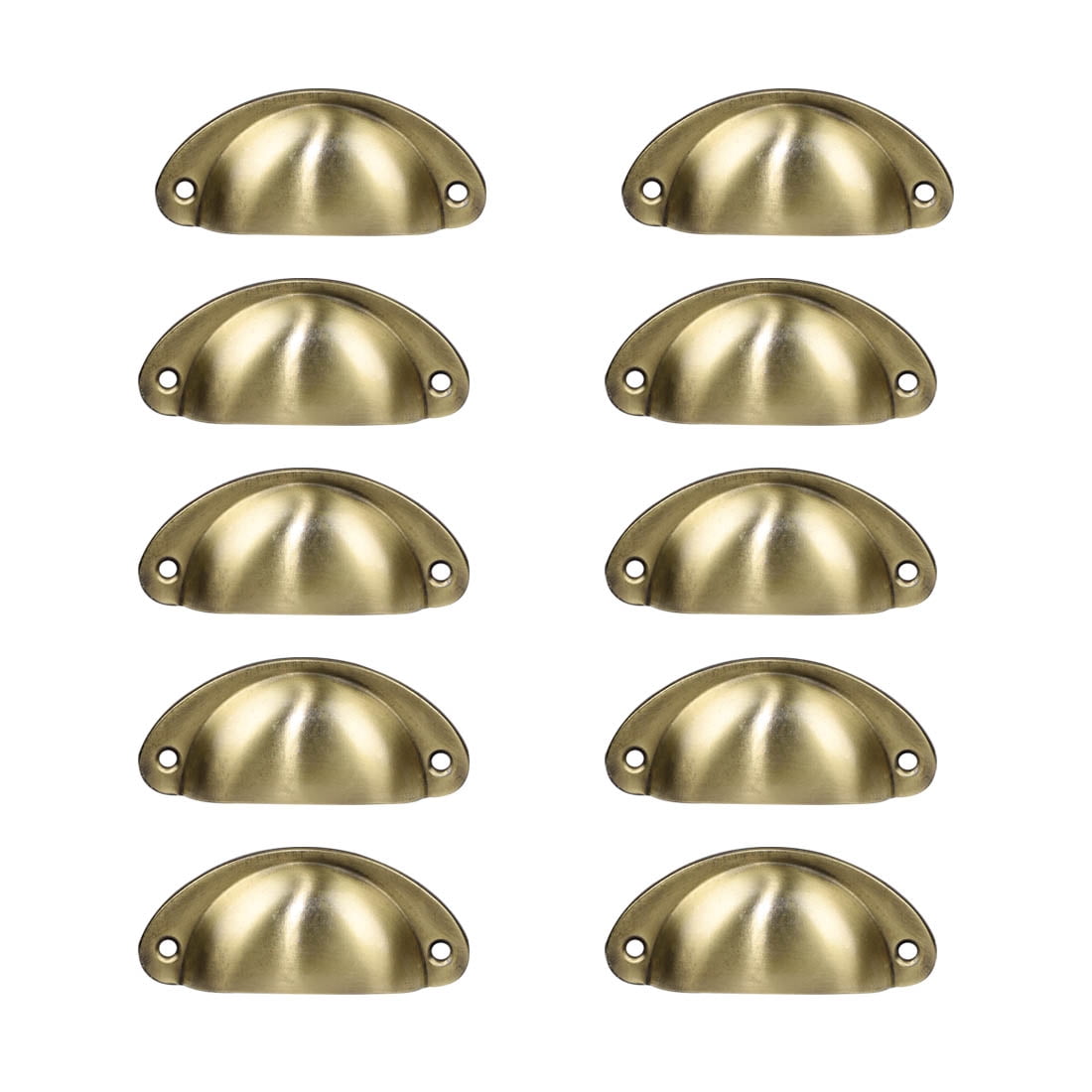 Unique Bargains 10 Pieces Bin Cup Pulls Handles for Cabinet Dresser 2.6" Bronze Tone