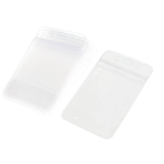 Unique Bargains 10 Pieces Clear Plastic Vertical Pass Credit ID Card Holder