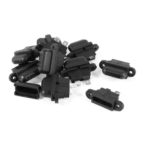 Unique Bargains 10 Pieces Plastic Auto Car Boat Truck  ATC Fuse Holder  Cover Black