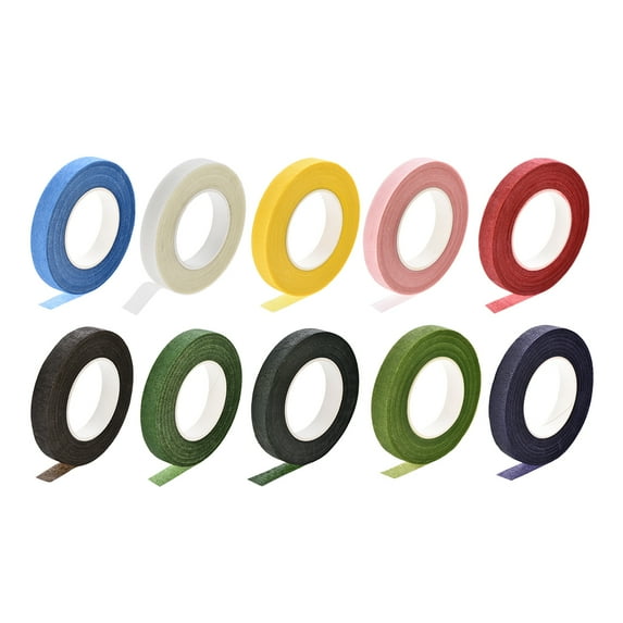 Unique Bargains 10 Roll 0.5"x30Yard Colorful Tape Flower Adhesives Floral Arrangement