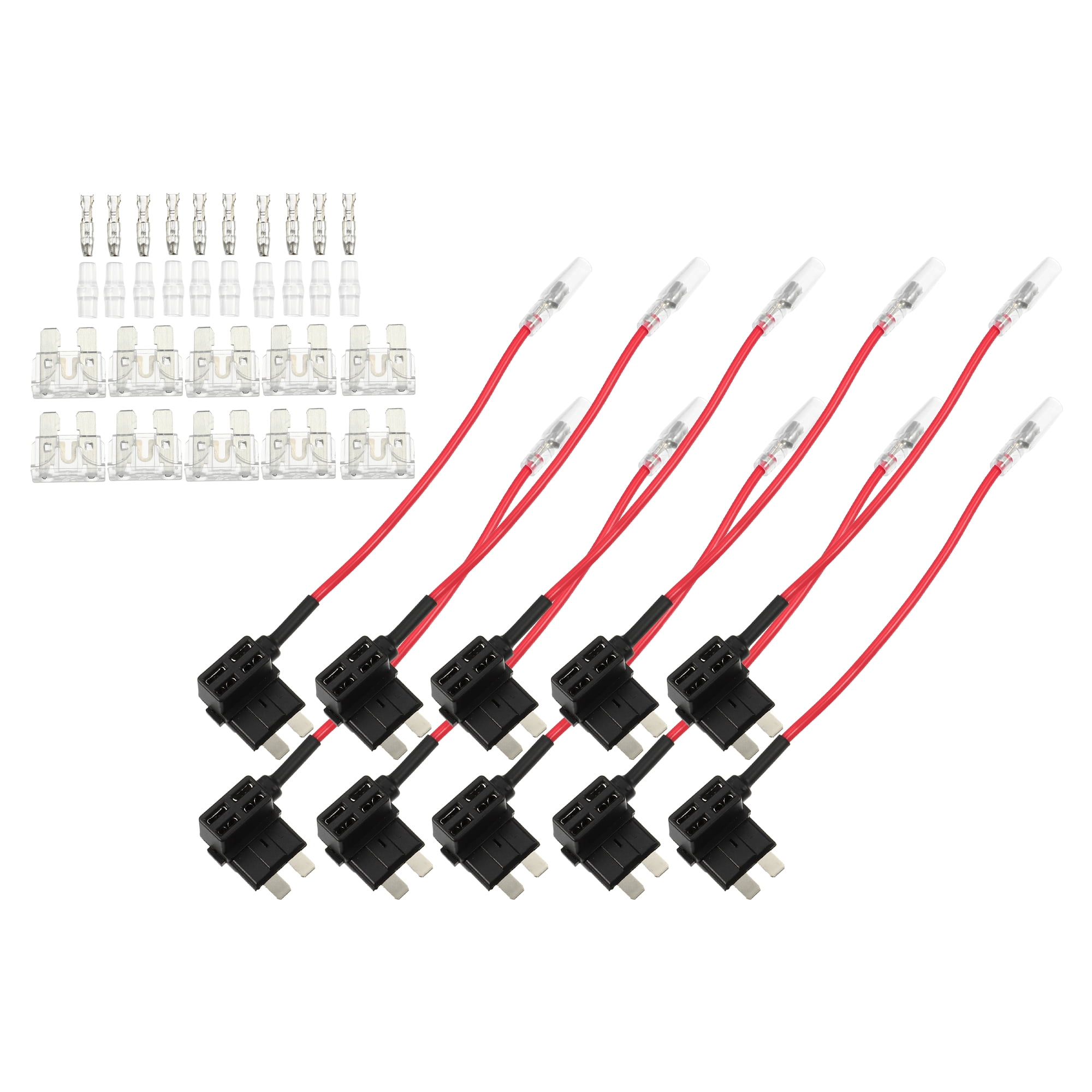 X AUTOHAUX 32V Fuse Tap Adapter Kit With 5A Fuses - Standard Blade Fuse Adapter For Cars, Trucks & Boats
