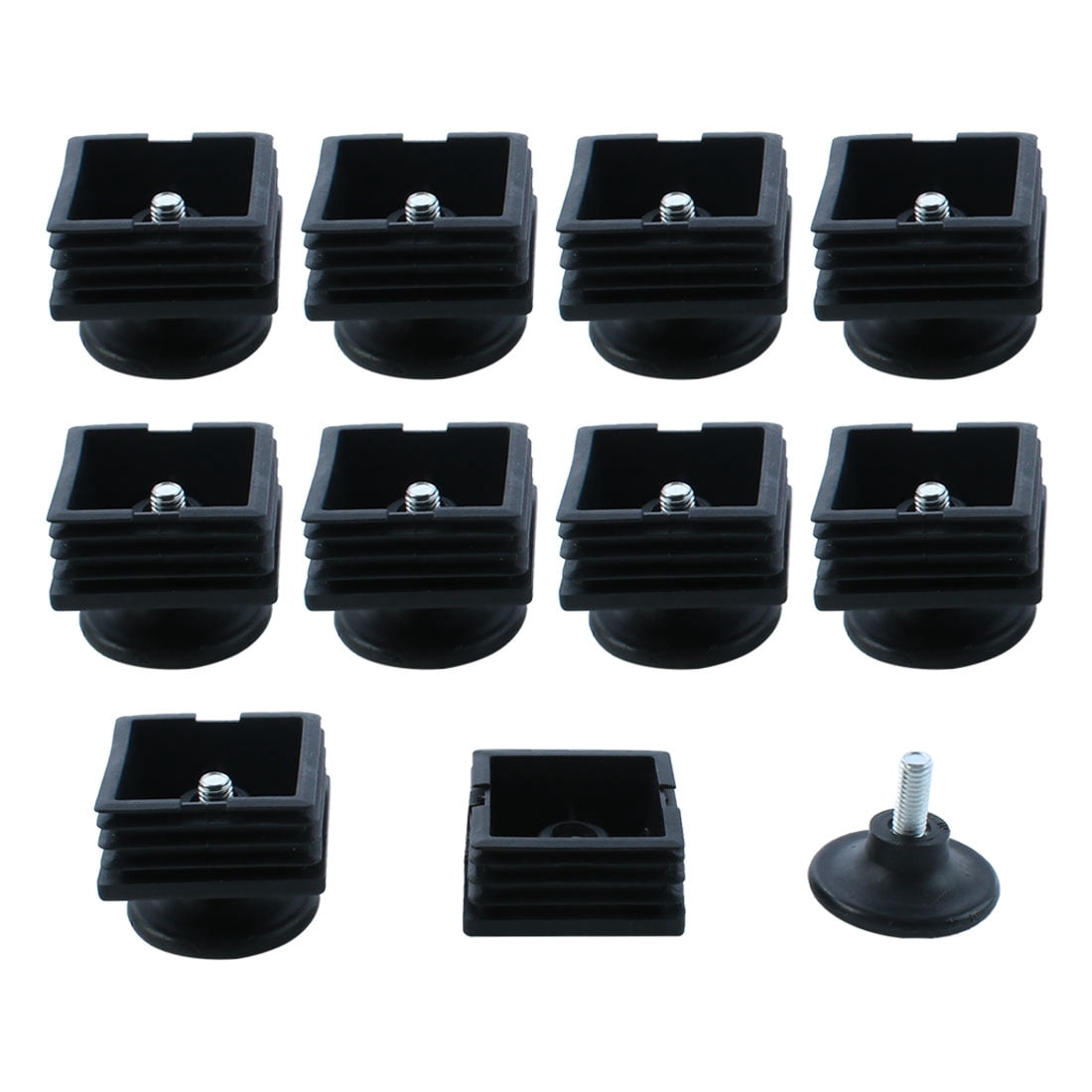 Unique Bargains 10 Sets 38mm Base Dia Adjustable Leveling Foot 38mmx38mm Square Insert Kit