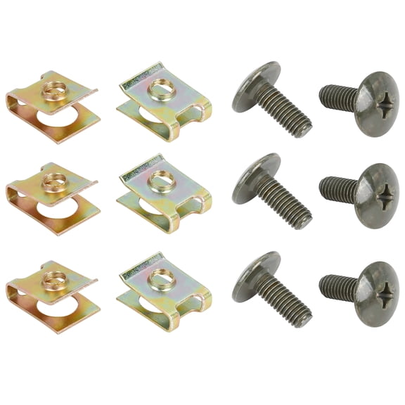 Unique Bargains 10 Sets 6x16mm U Clip Phillips Screw Assortment Automotive Clips Army Green Bronze Tone