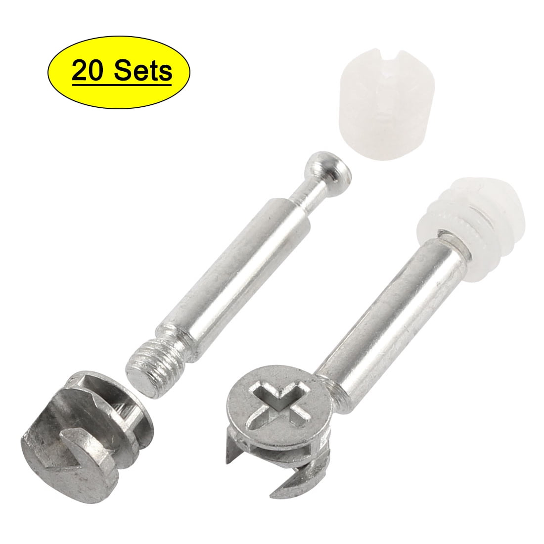 Unique Bargains 10 Sets Connector Furniture Side Cam Fittings + Dowel + Preinserted Nut