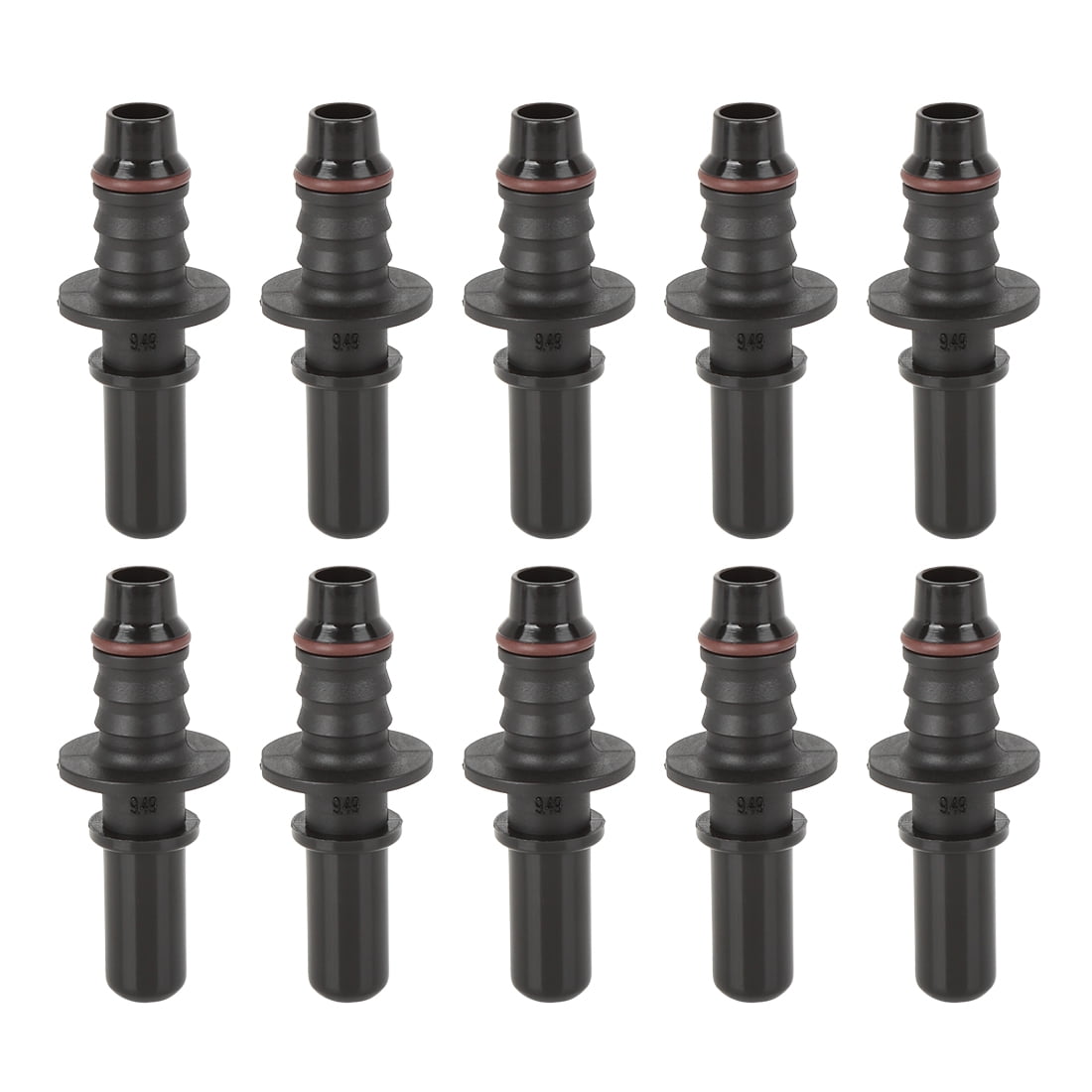 Unique Bargains 10 pcs 9.49mm ID8 Car Fuel Line Hose Pipe Male Connect Connector