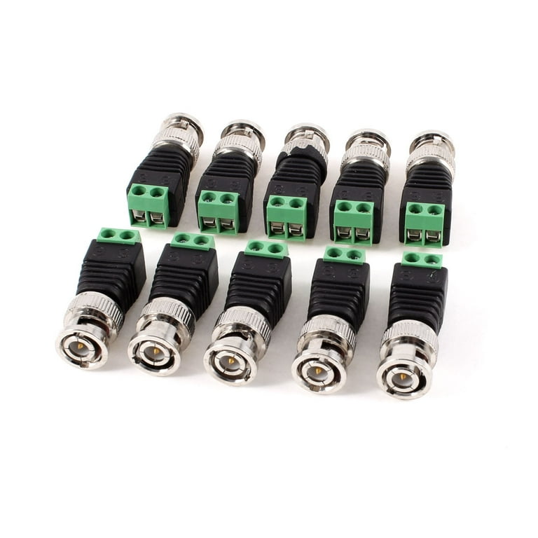 Unique Bargains 10 x Coaxial Cat5 UTP to BNC Video Balun Connector