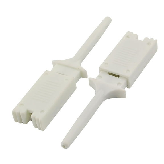 Unique Bargains 10 x Spring Loaded IC Test Hook Clip White for Multimeter Probe Cable