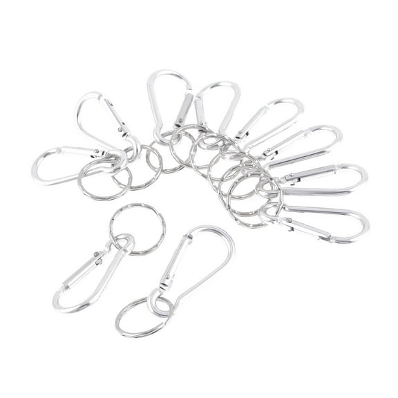 Unique Bargains 10 x Travelling Loaded Gate Silver Tone Aluminum Alloy Keychain Carabiner