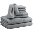 thumbnail image 1 of Unique Bargains 100% Combed Cotton 8 Piece Towel Set Soft 600 GSM Luxury Absorbent Gray, 1 of 8