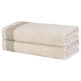 thumbnail image 1 of Unique Bargains 100% Cotton 2 Pack Solid Bath Towels Quick Dry and Absorbent Light Brown, 1 of 8