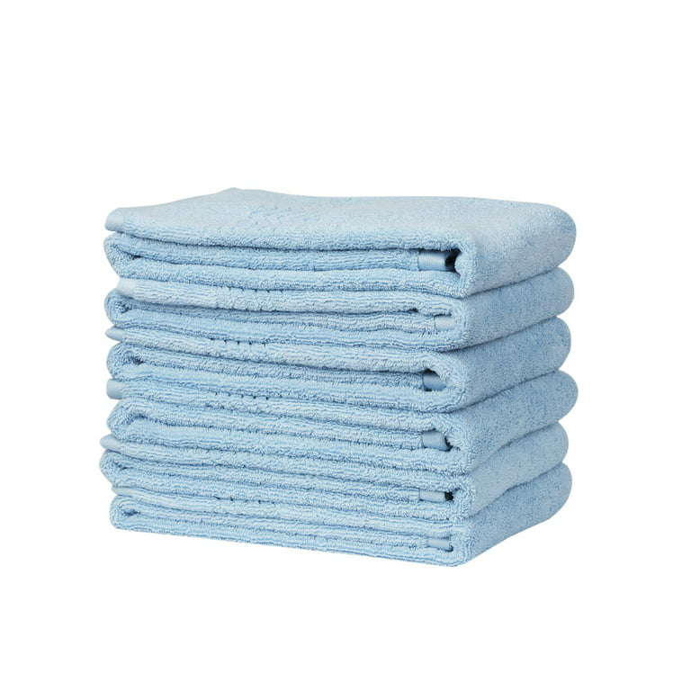 Unique Bargains Cotton Thick and Absorbent Kitchen Towels 13 x 13 Inches 6 Pcs Blue Gray