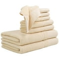 thumbnail image 1 of Unique Bargains 100% Combed Cotton 8 Piece Towel Set Soft 600 GSM Luxury Absorbent Champagne, 1 of 8