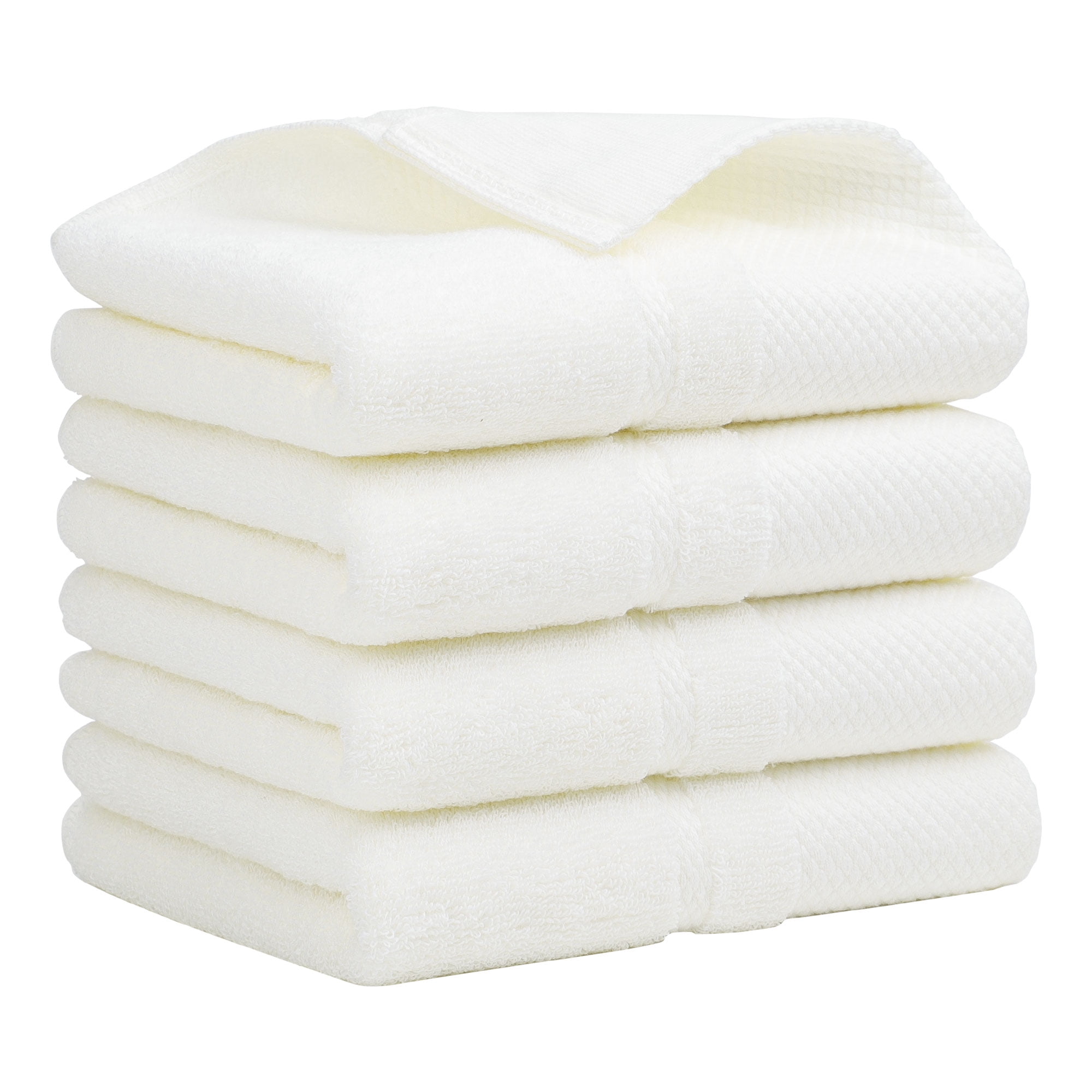 Unique Bargains 100% Cotton Absorbent Hand Towel Set 14"x30" Beige 4 Pcs