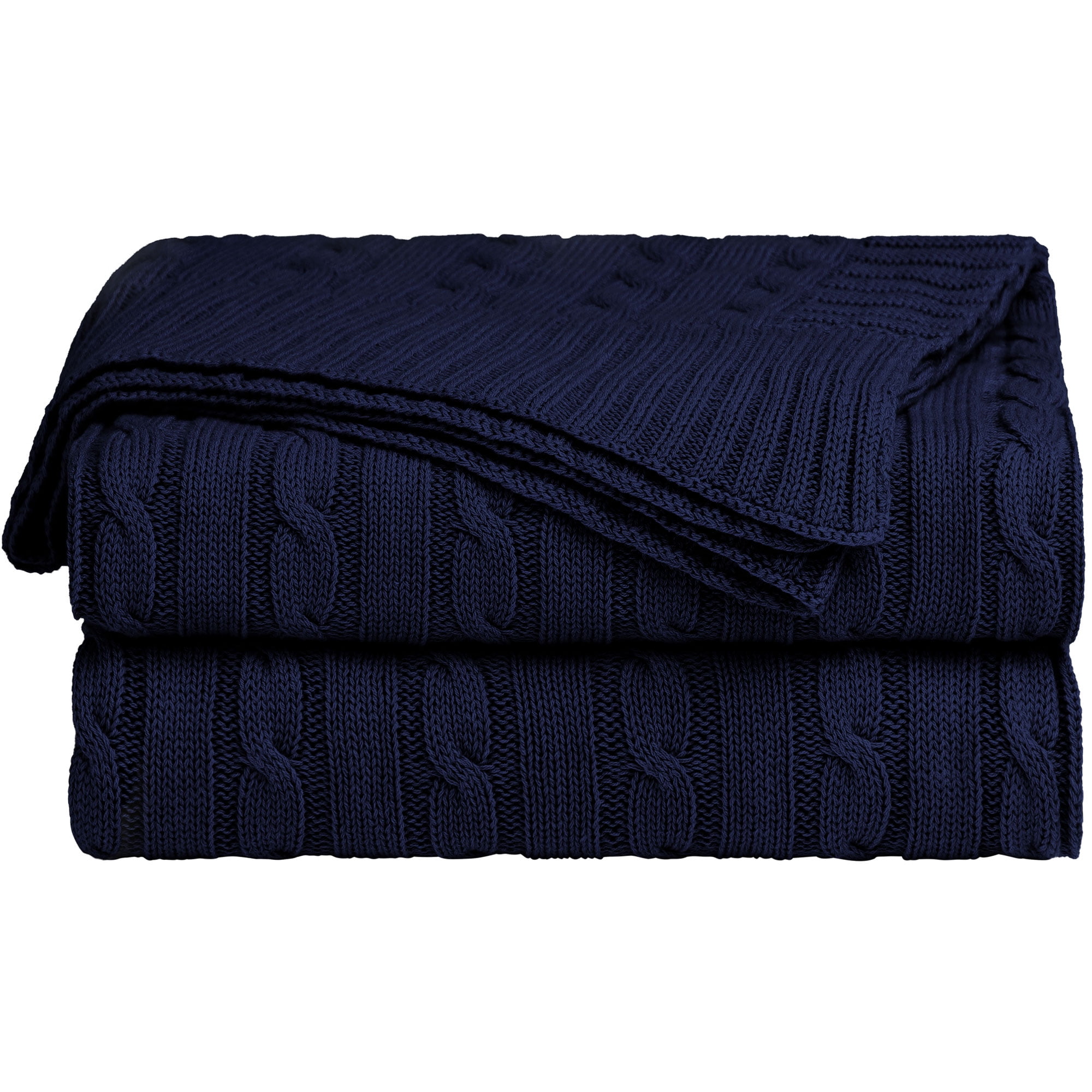 Navy blue cotton online throw