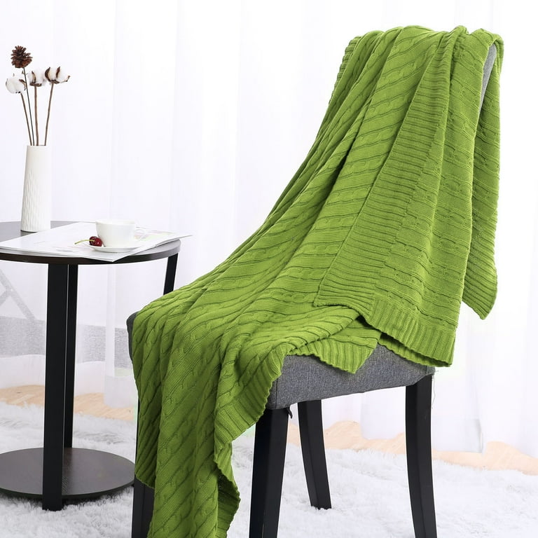 Free Shipping! Unique Bargains 100% Cotton Soft Cable Knit Throw