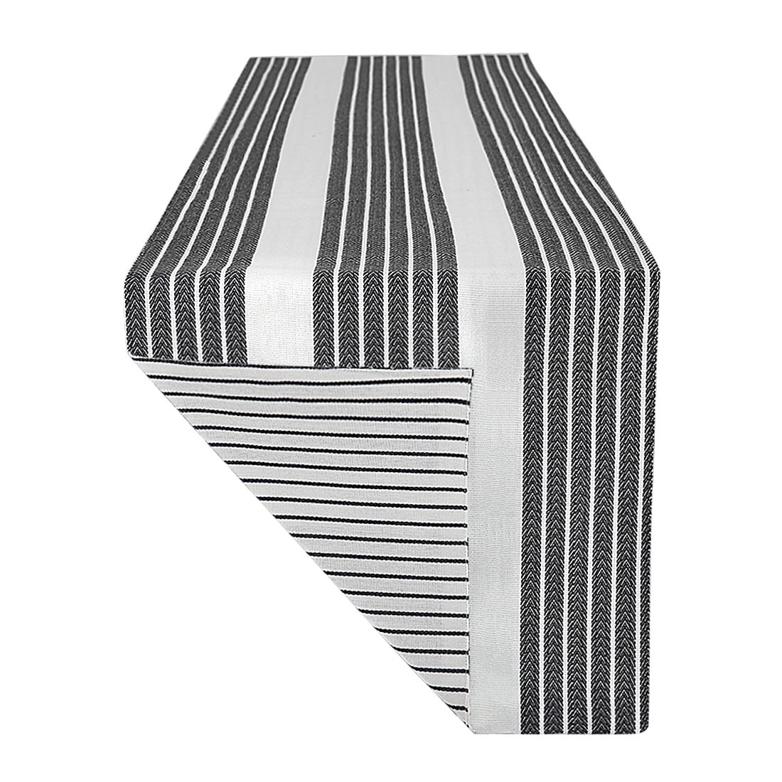 Unique Bargains 100% Cotton Stripe Table Runner for Holiday 14" x 72"