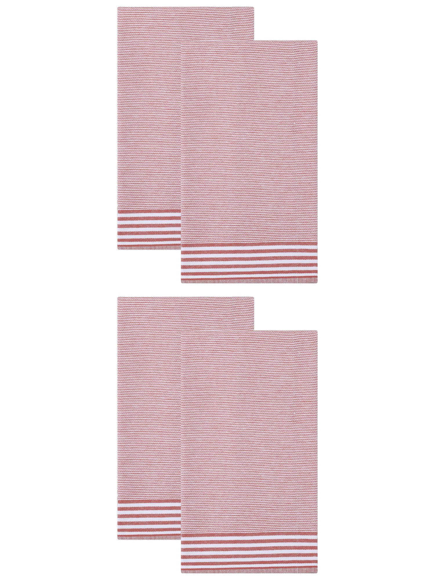 Unique Bargains 100% Cotton Striped Kitchen Towels Khaki 4 Pack Orange 26" x 18"