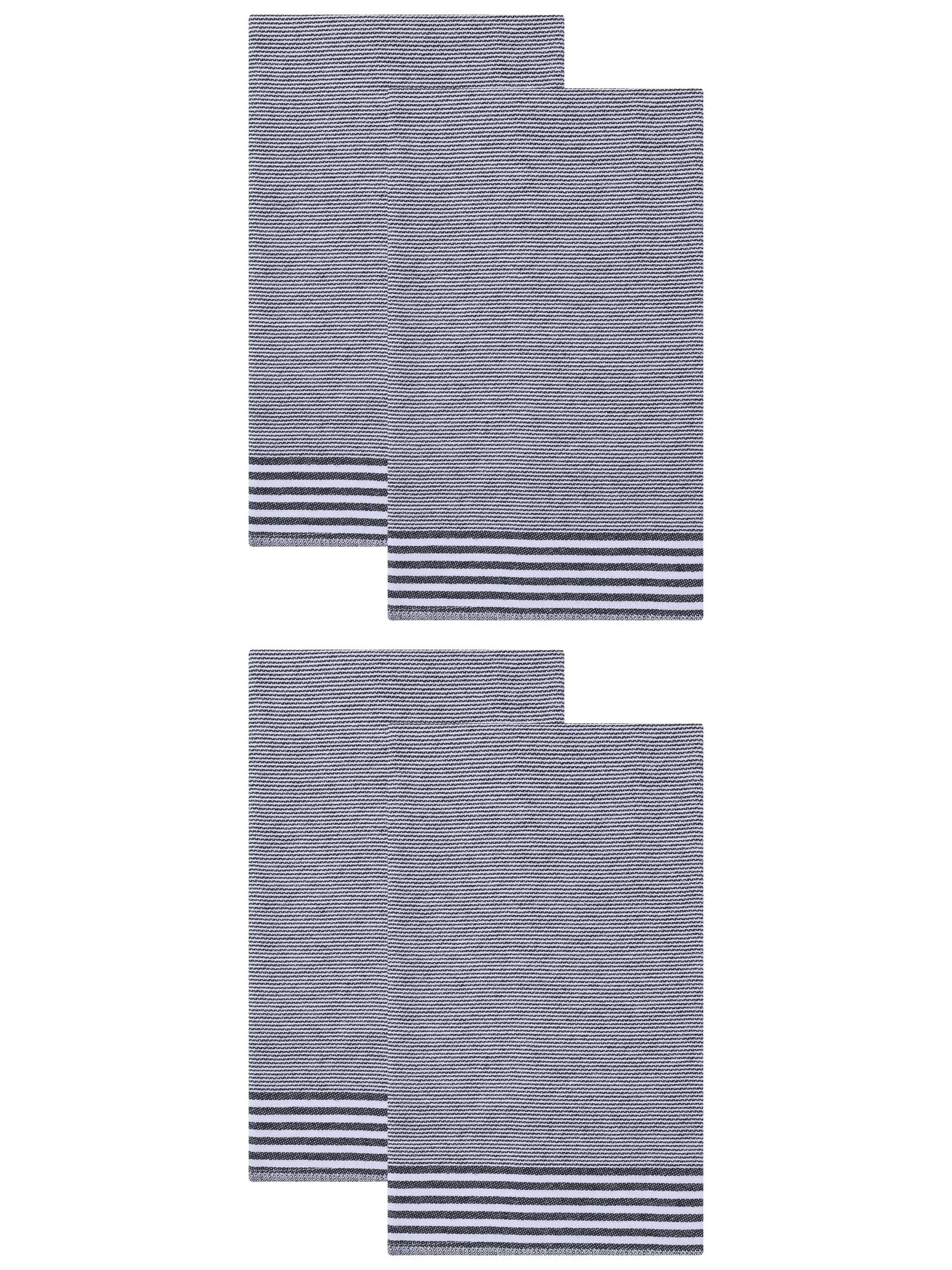 Unique Bargains 100% Cotton Striped Quick Dry Kitchen Towels Khaki 4 Pack Black 26" x 18"