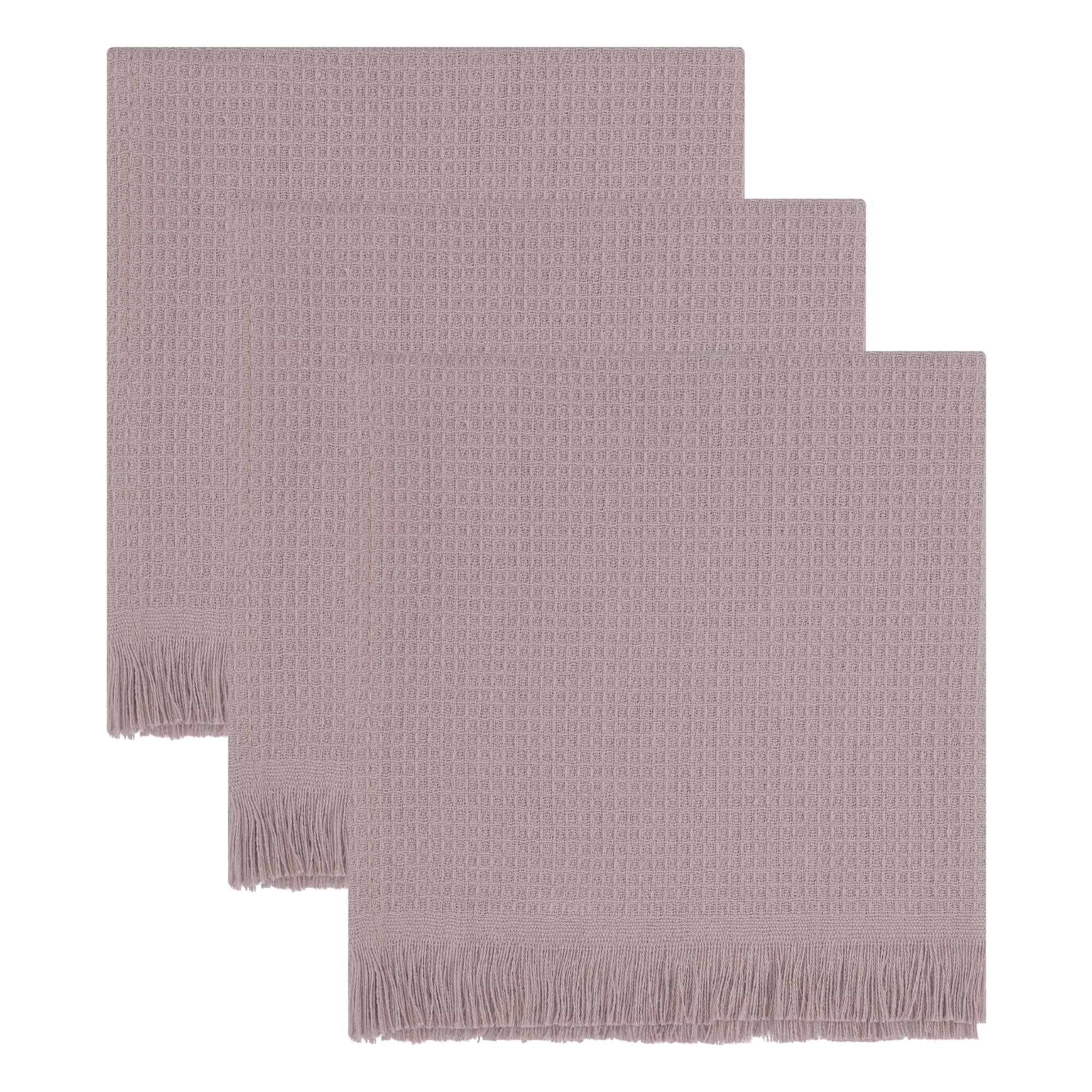 Unique Bargains 100% Cotton Waffle Weave Cleaning Cloths Coffee 14" x 14"