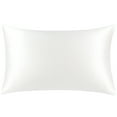 thumbnail image 1 of Unique Bargains 100% Luxury Silk Solid Bed Pillowcase, 1 Piece,  White, 1 of 8