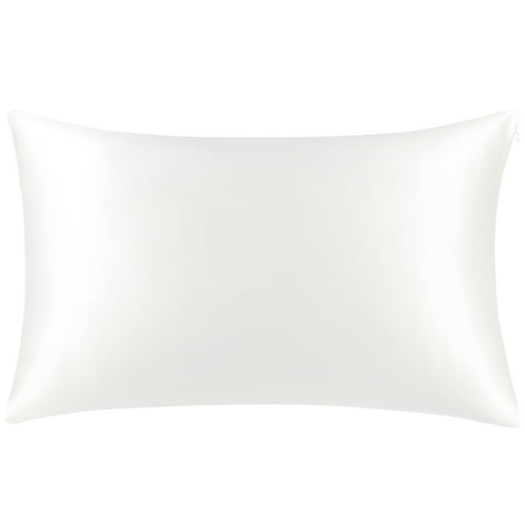 Unique Bargains 100% Luxury Silk Solid Bed Pillowcase, 1 Piece,  White