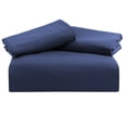 thumbnail image 1 of Unique Bargains 100% Microfiber Soft 3 Pieces Duvet Cover Set King Navy Blue, 1 of 8
