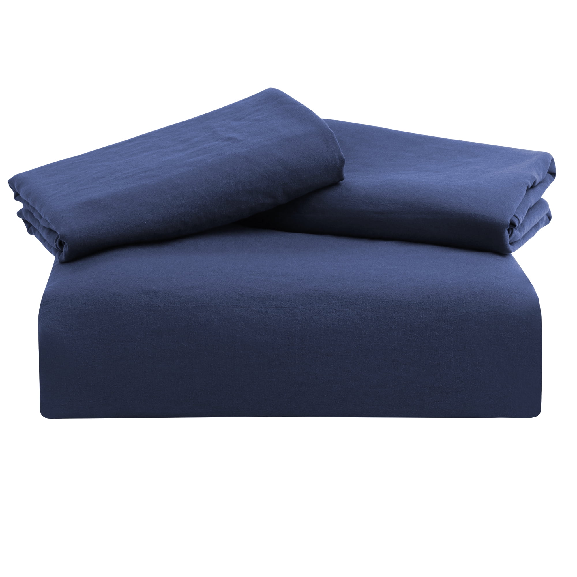 Unique Bargains 100% Microfiber Soft 3 Pieces Duvet Cover Set Queen Navy Blue