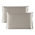 thumbnail image 1 of Unique Bargains Pillow Covers 100% Mulberry Silk Pillowcase Set of 2 Light Brown King, 1 of 2